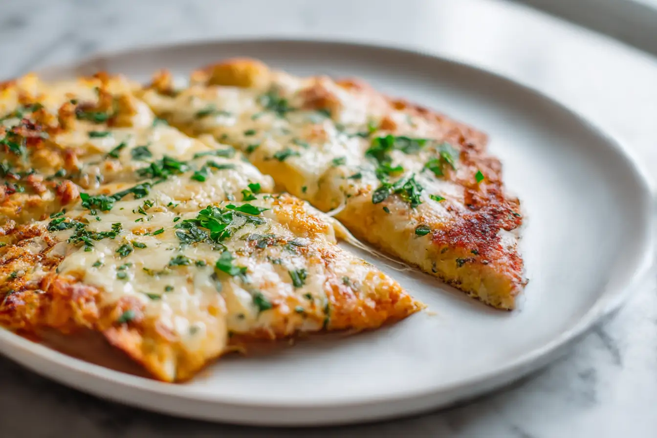 Die köstliche Airfryer Blumenkohl Pizza, perfekt zubereitet in der Heißluftfritteuse.