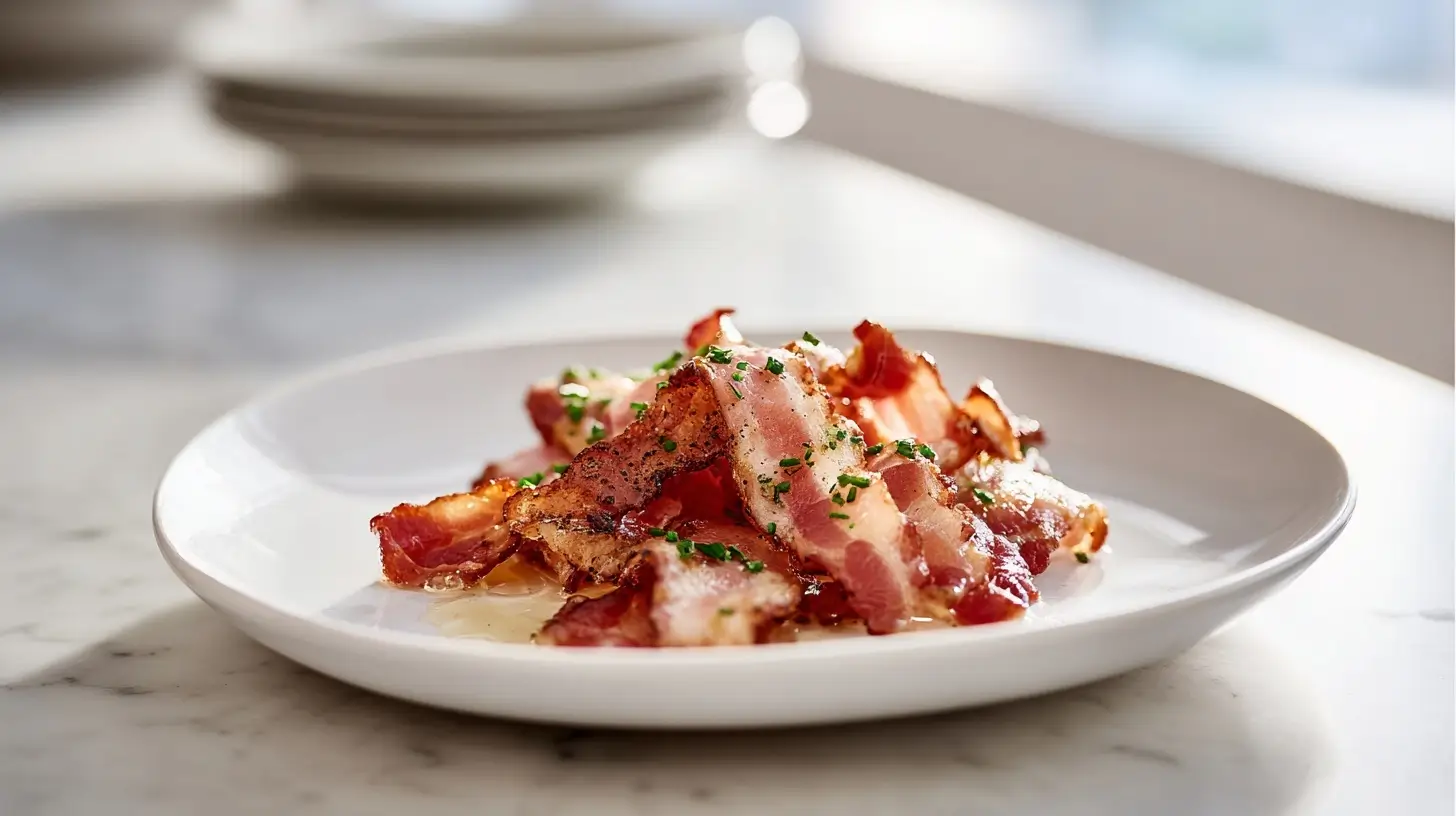 Airfryer Falscher Hase mit Speck, ein köstliches Gericht in der Heißluftfritteuse.