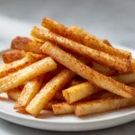 Leckere Airfryer Kohlrabi Pommes für einen gesunden Snack.