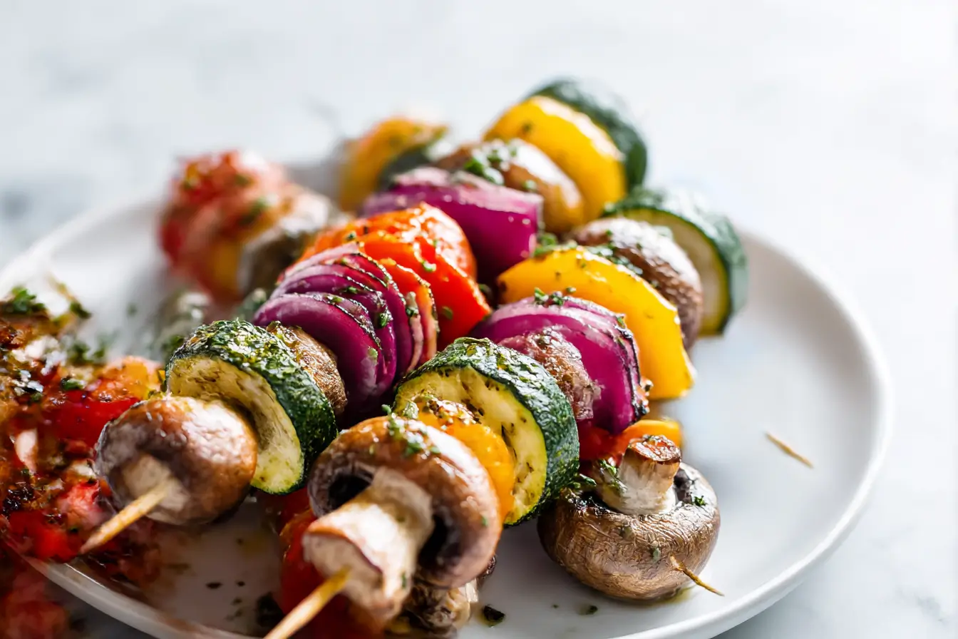 Mediterrane Gemüse-Spieße perfekt zubereitet mit dem Airfryer.