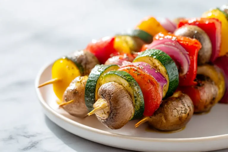Mediterrane Gemüse-Spieße im Airfryer zubereiten.