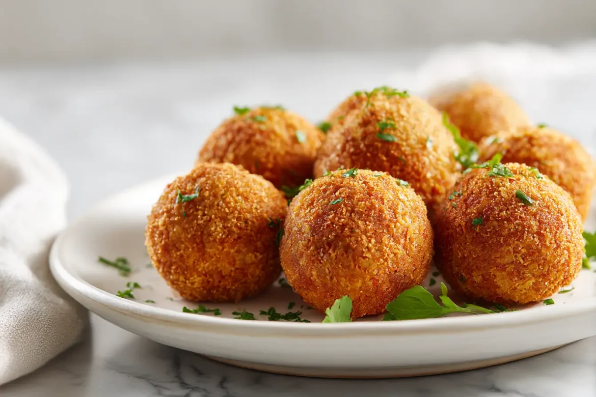 Proteinreiche Bohnen-Bällchen aus dem Airfryer für gesunde Snacks.