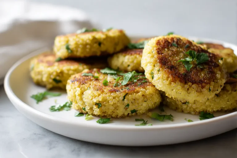Leckere Airfryer Quinoa-Bratlinge frisch aus dem Airfryer.