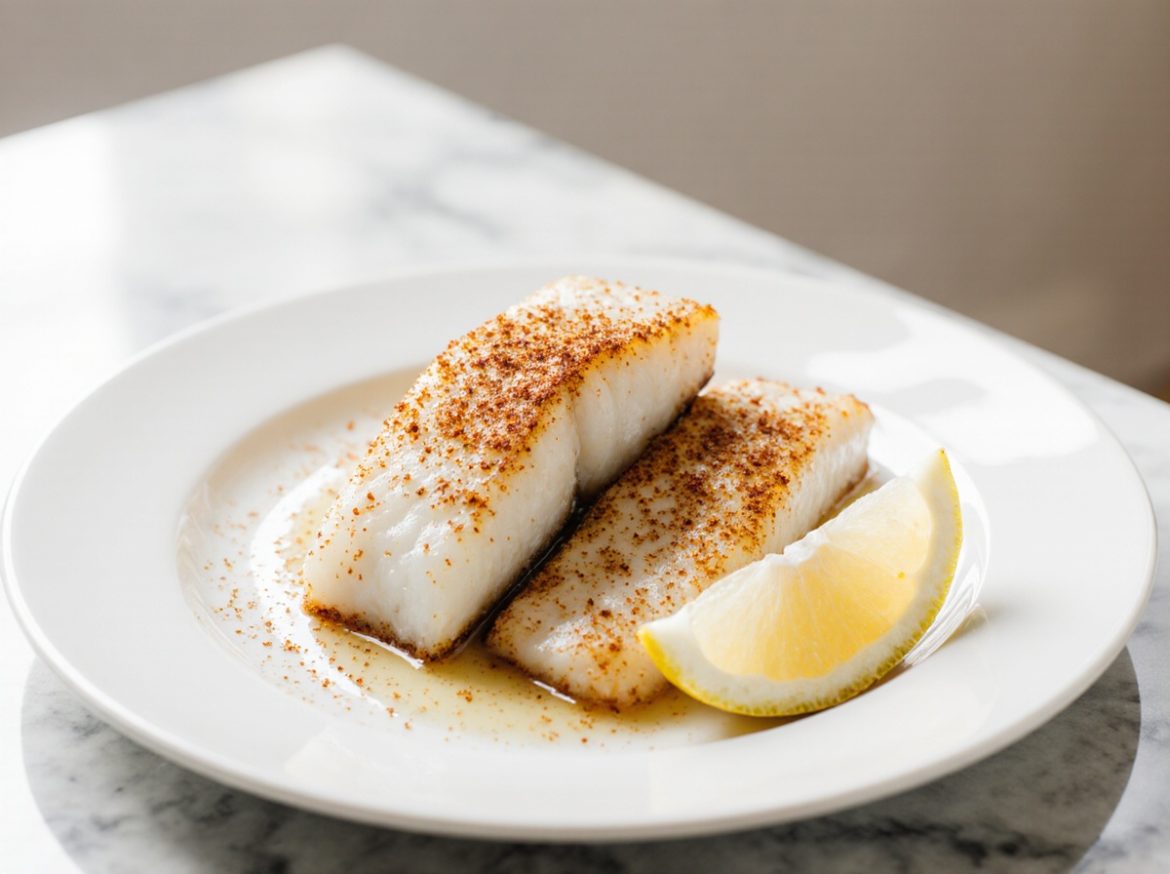 Alaska Seelachs in der Heißluftfritteuse zubereitet.