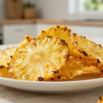 Knusprige Ananas-Chips, die im Airfryer zubereitet werden, voller Geschmack und Leichtigkeit.