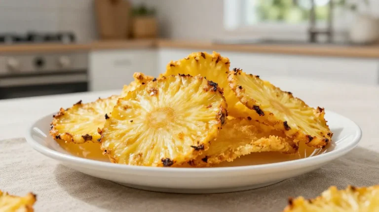 Ananas-Chips im Airfryer Knusprige Ananas-Chips, die im Airfryer zubereitet werden, voller Geschmack und Leichtigkeit.