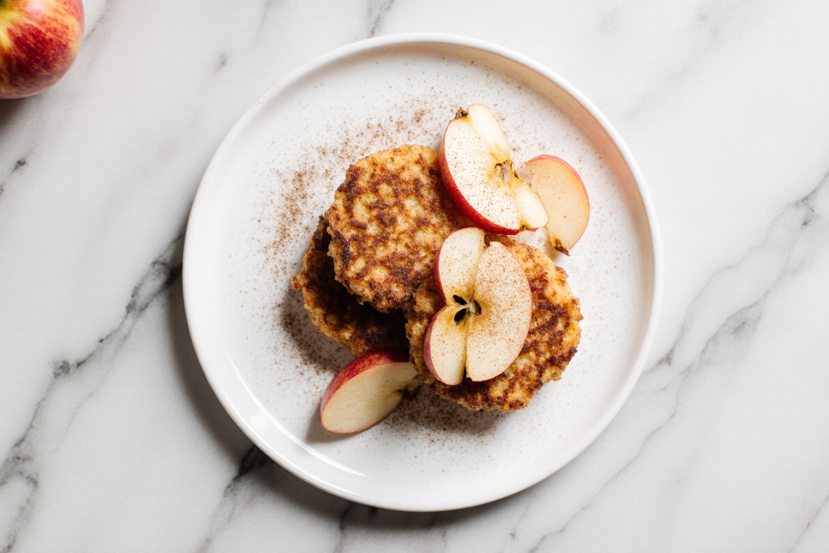 Apfelkrapfen in der Heißluftfritteuse zubereitet.