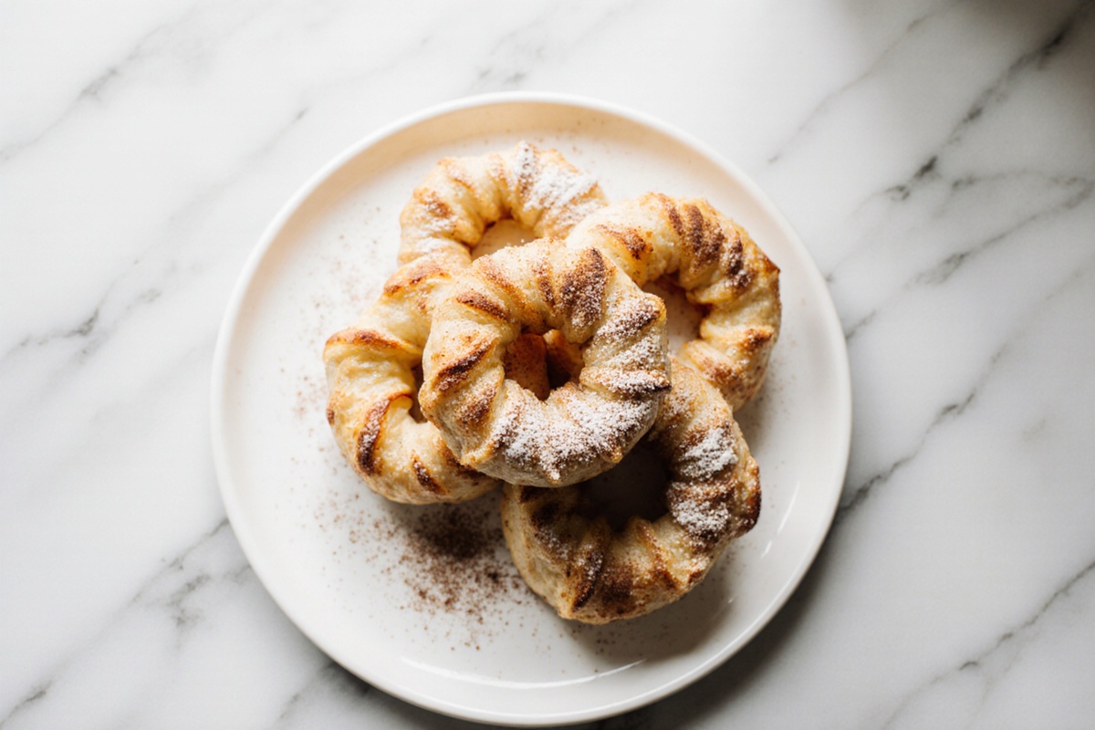 Apfelringe Blätterteig in der Heißluftfritteuse zubereitet