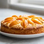 Aprikosenkuchen aus der Heißluftfritteuse, frisch gebacken und köstlich.