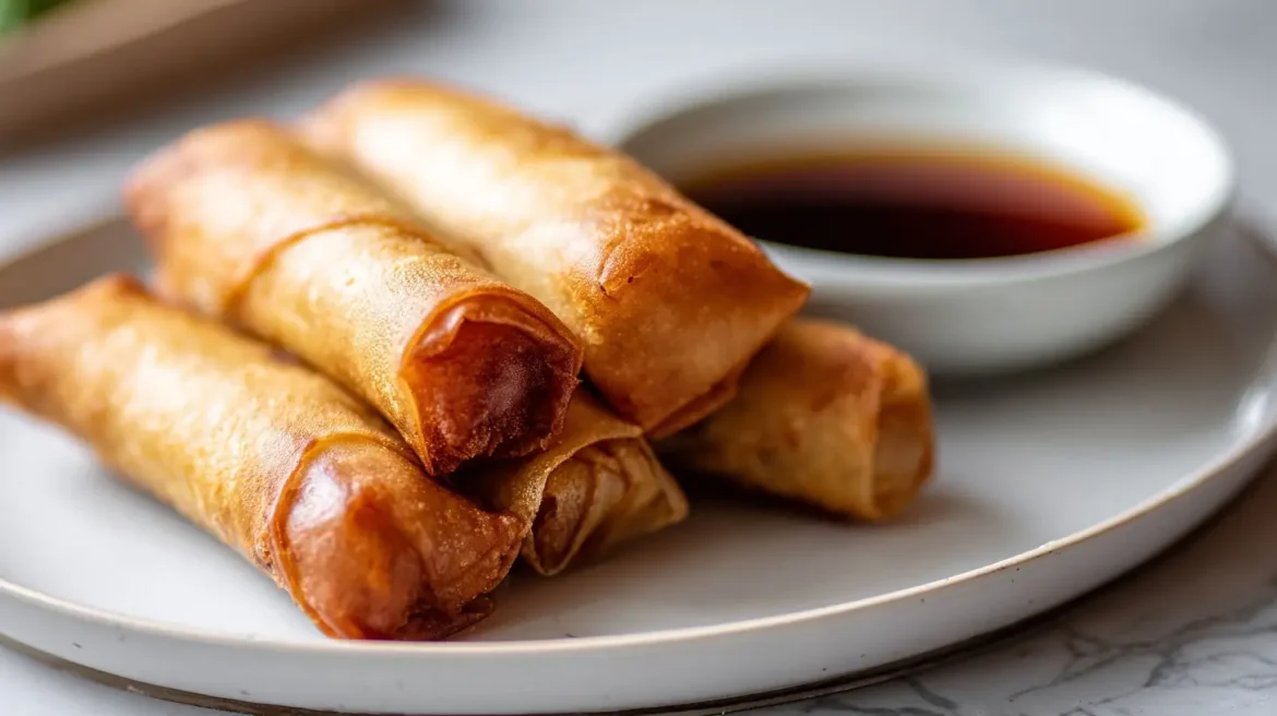 Leckere asiatische Frühlingsrollen, perfekt zubereitet im Airfryer.
