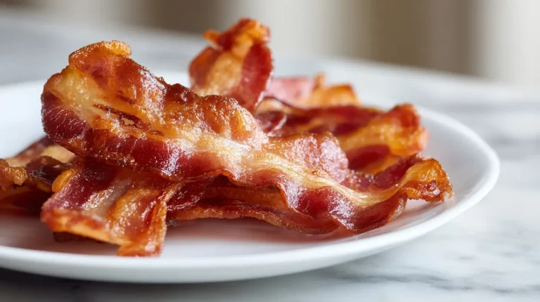 Leckeres Speck im Airfryer zubereitet, schnell und knusprig.