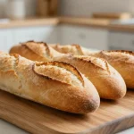 Leckeres Baguette-Brötchen aus der Heißluftfritteuse, perfekt knusprig und luftig.