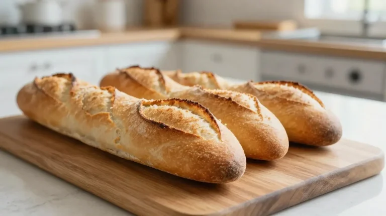 Baguette-Brötchen aus der Heißluftfritteuse Leckeres Baguette-Brötchen aus der Heißluftfritteuse, perfekt knusprig und luftig.