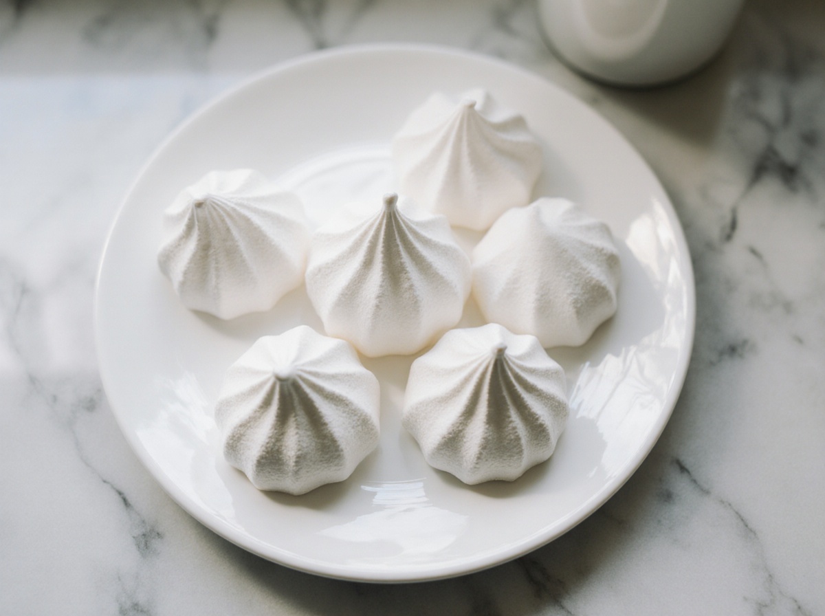 Baiser in der Heißluftfritteuse, leicht und luftig gebacken.