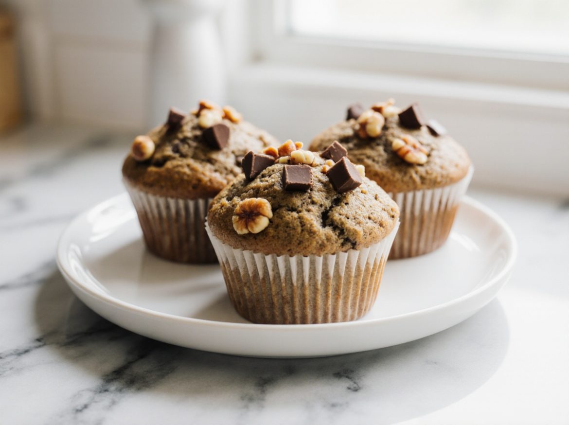 Bananenmuffins aus der Heißluftfritteuse Leckere Bananenmuffins aus dem Airfryer für ein schnelles Frühstück.
