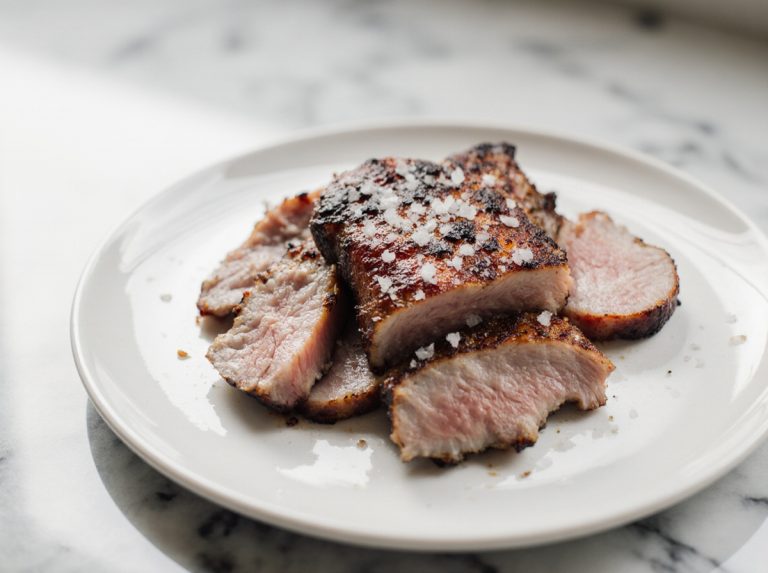 Bauchfleisch aus der Heißluftfritteuse, perfekt knusprig und saftig.