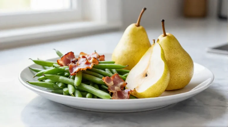 Birnen Bohnen und Speck im Airfryer Birnen Bohnen und Speck im Airfryer, ein köstliches Rezept für die ganze Familie.