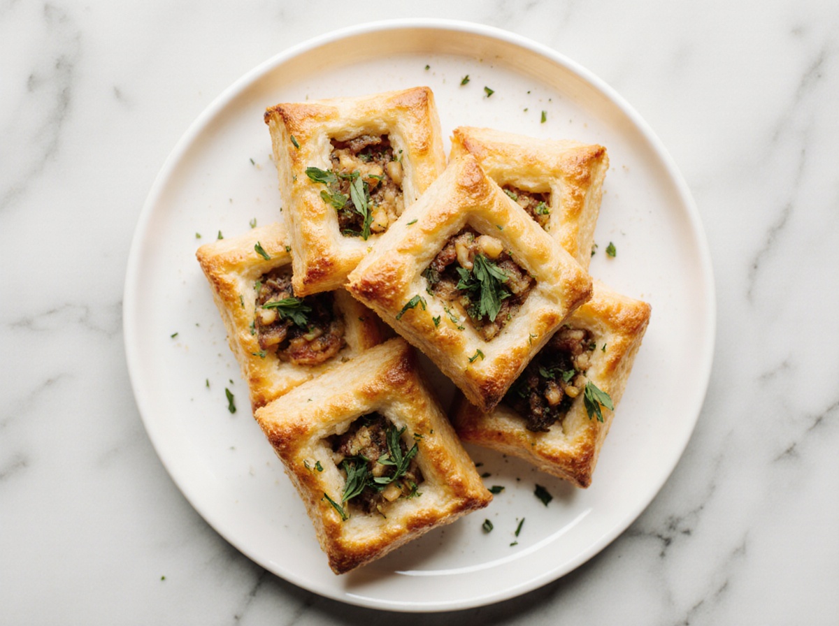 Blätterteig Herzhaft im Airfryer, köstlich und knusprig zubereitet.