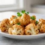 Leckere Blumenkohl-Bites aus dem Airfryer, knusprig und gesund.