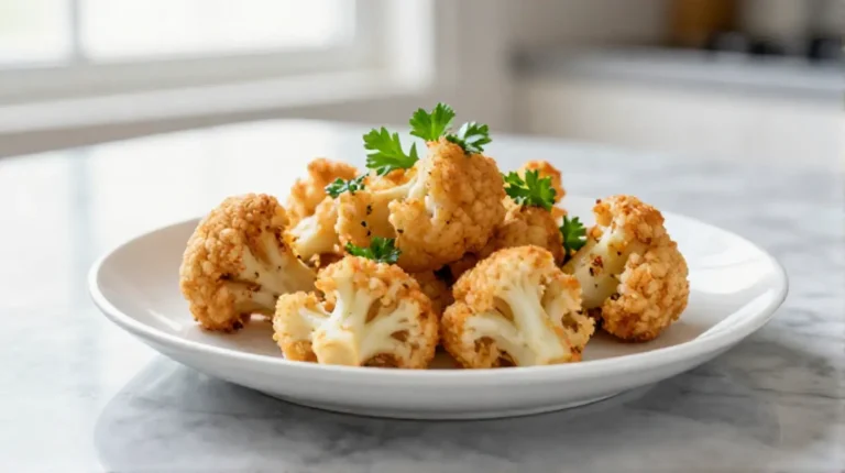 Leckere Blumenkohl-Bites aus dem Airfryer, knusprig und gesund.