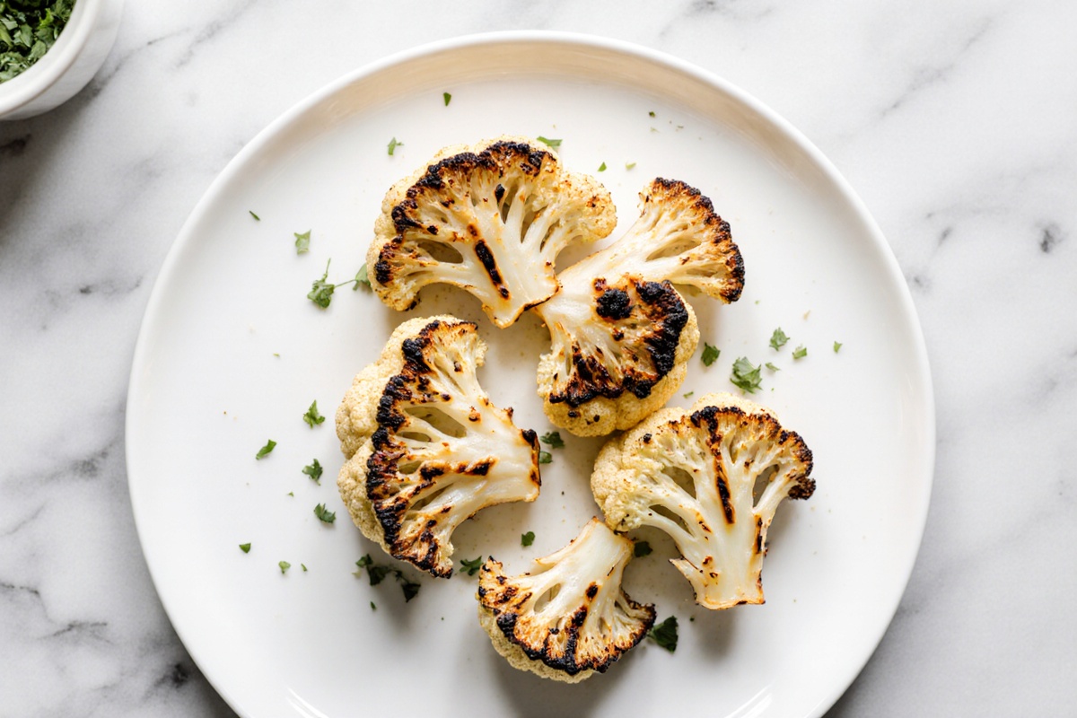Blumenkohl steak in der Heißluftfritteuse