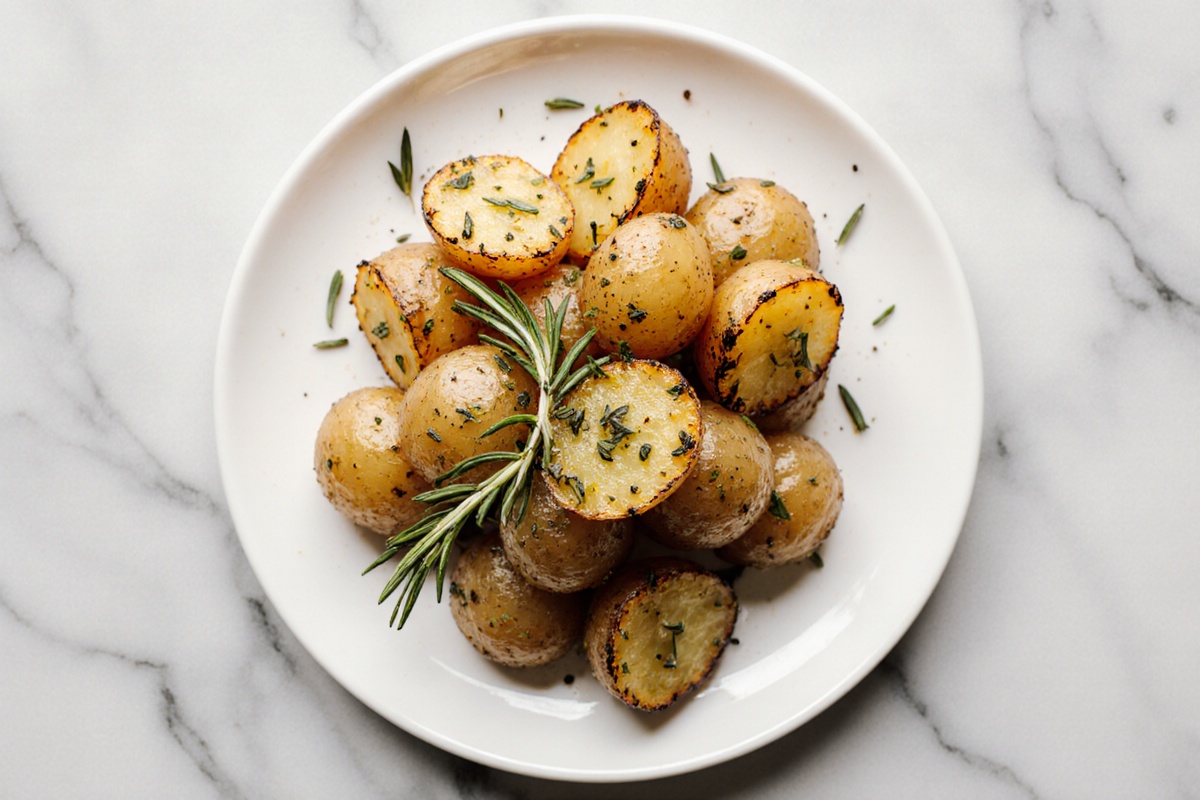 Leckere Bratkartoffel in der Heißluftfritteuse zubereitet.