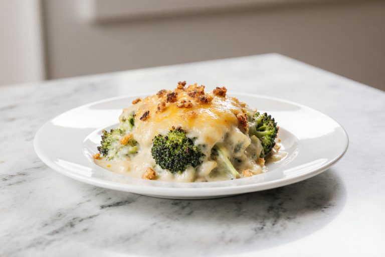 Brokkoli-Gratin in der Heißluftfritteuse Brokkoli-Gratin im Airfryer zubereitet