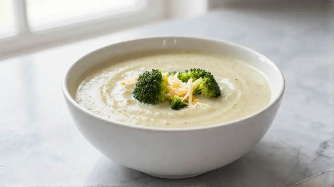 Brokkoli-Käse-Suppe aus der Heißluftfritteuse Leckere Brokkoli-Käse-Suppe aus der Heißluftfritteuse.