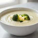Leckere Brokkoli-Käse-Suppe aus der Heißluftfritteuse.