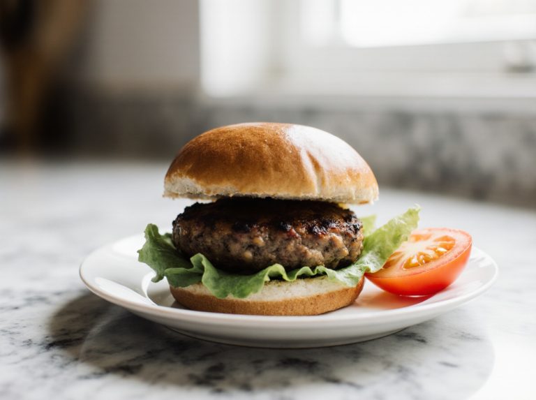 Leckere Burger aus der Heißluftfritteuse frisch zubereitet.