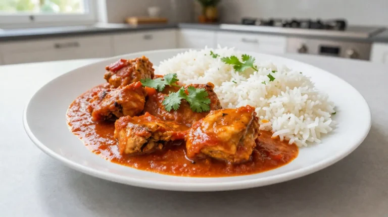 Leckeres Butter Chicken aus der Heißluftfritteuse, perfekt für eine gesunde und köstliche Mahlzeit.