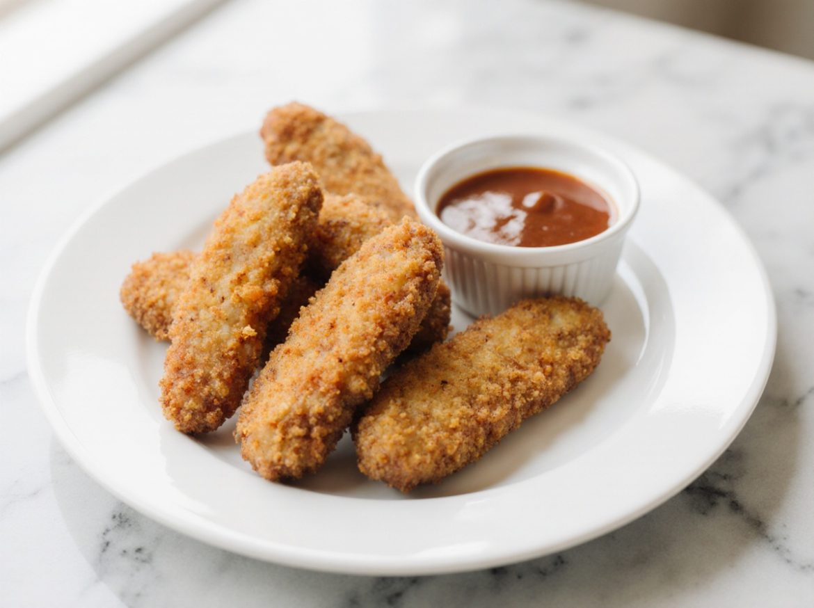 Saftige Chicken Fingers in der Heißluftfritteuse für einen knusprigen Genuss.
