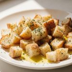 Leckere Croutons aus der Heißluftfritteuse für deine Salate.