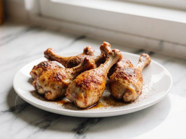 Leckere Drumsticks in der Heißluftfritteuse zubereitet.