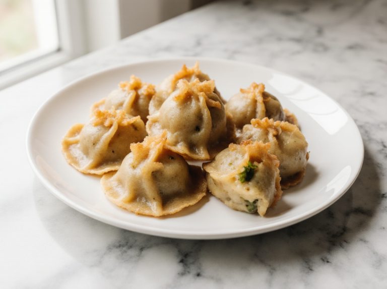 Leckere Dumplings aus der Heißluftfritteuse, perfekt für einen Snack.