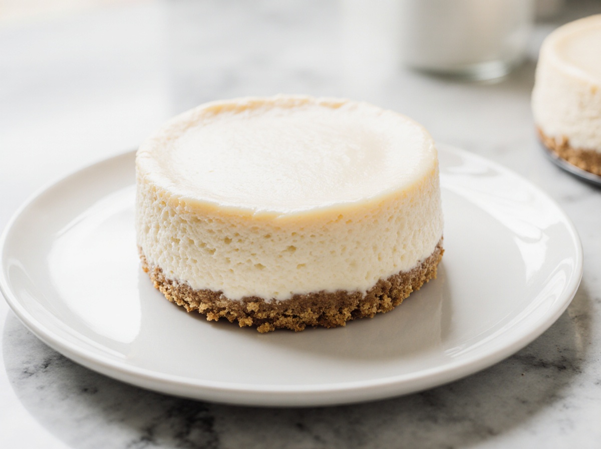 Einfacher AirFryer Cheesecake in der Heißluftfritteuse zubereitet.