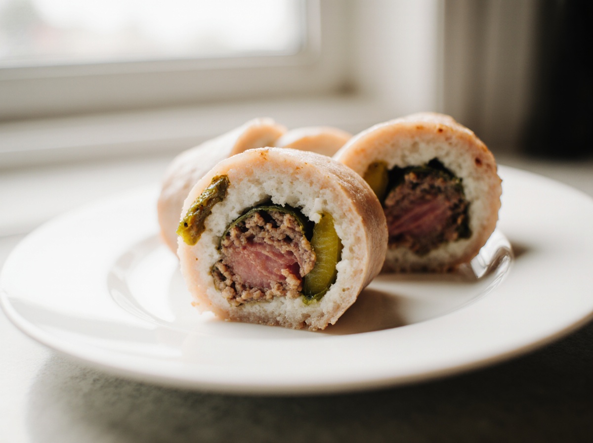 Falsche Rouladen aus der Heißluftfritteuse - eine köstliche und knusprige Variante.
