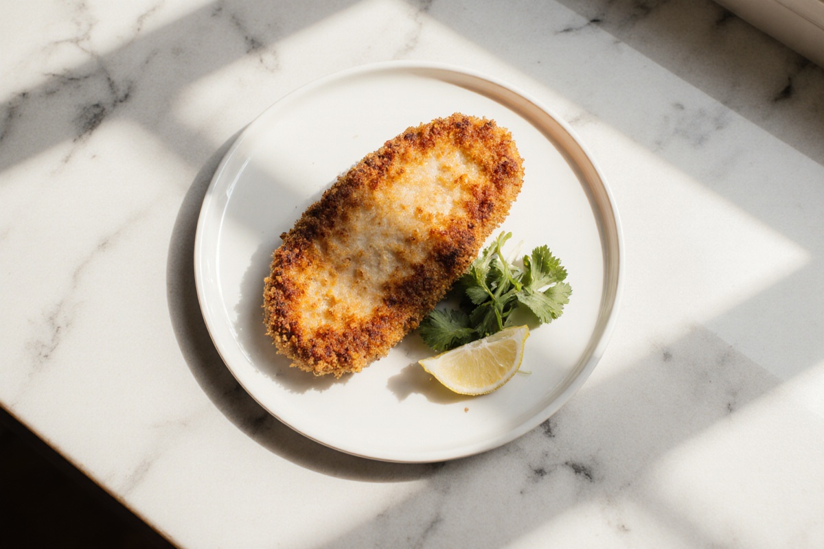 Fertige Schnitzel im Airfryer knusprig zubereitet