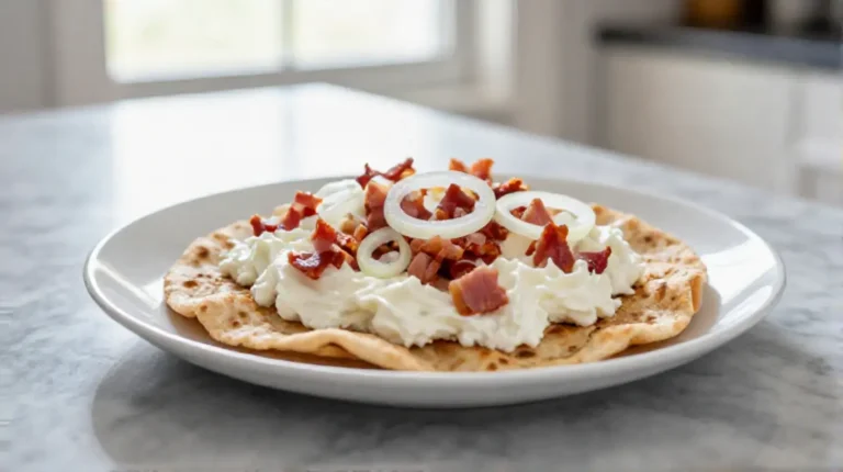 Flammkuchen mit Schmand und Speck im Airfryer – ein köstlicher Genuss