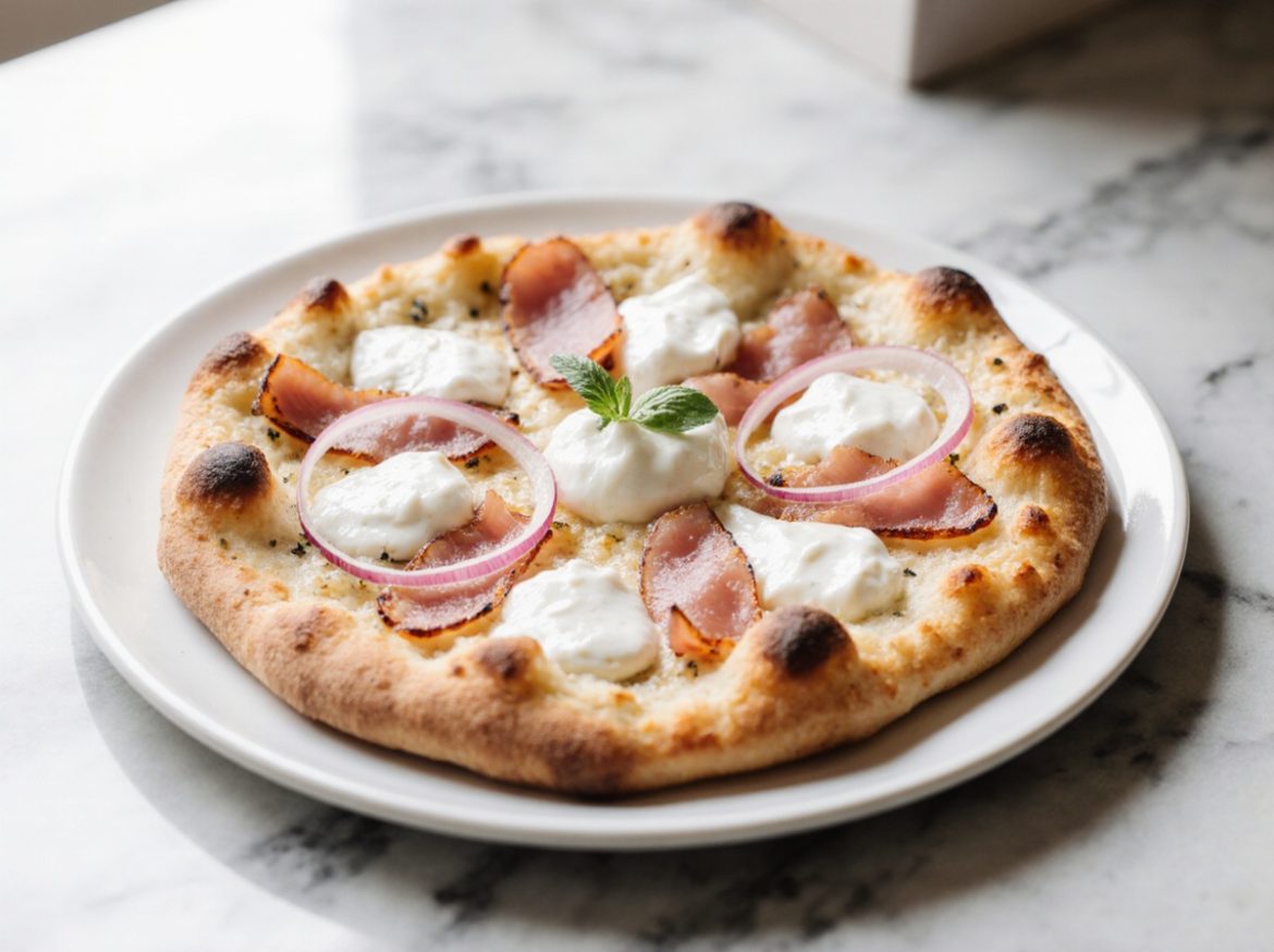 Flammkuchen Pizza aus der Heißluftfritteuse - Ein köstlicher Snack!