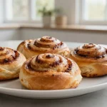 Leckeres Franzbrötchen aus der Heißluftfritteuse, perfekt für einen süßen Snack.
