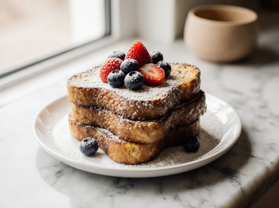 Französischer Toast aus der Heißluftfritteuse mit köstlicher Glasur.