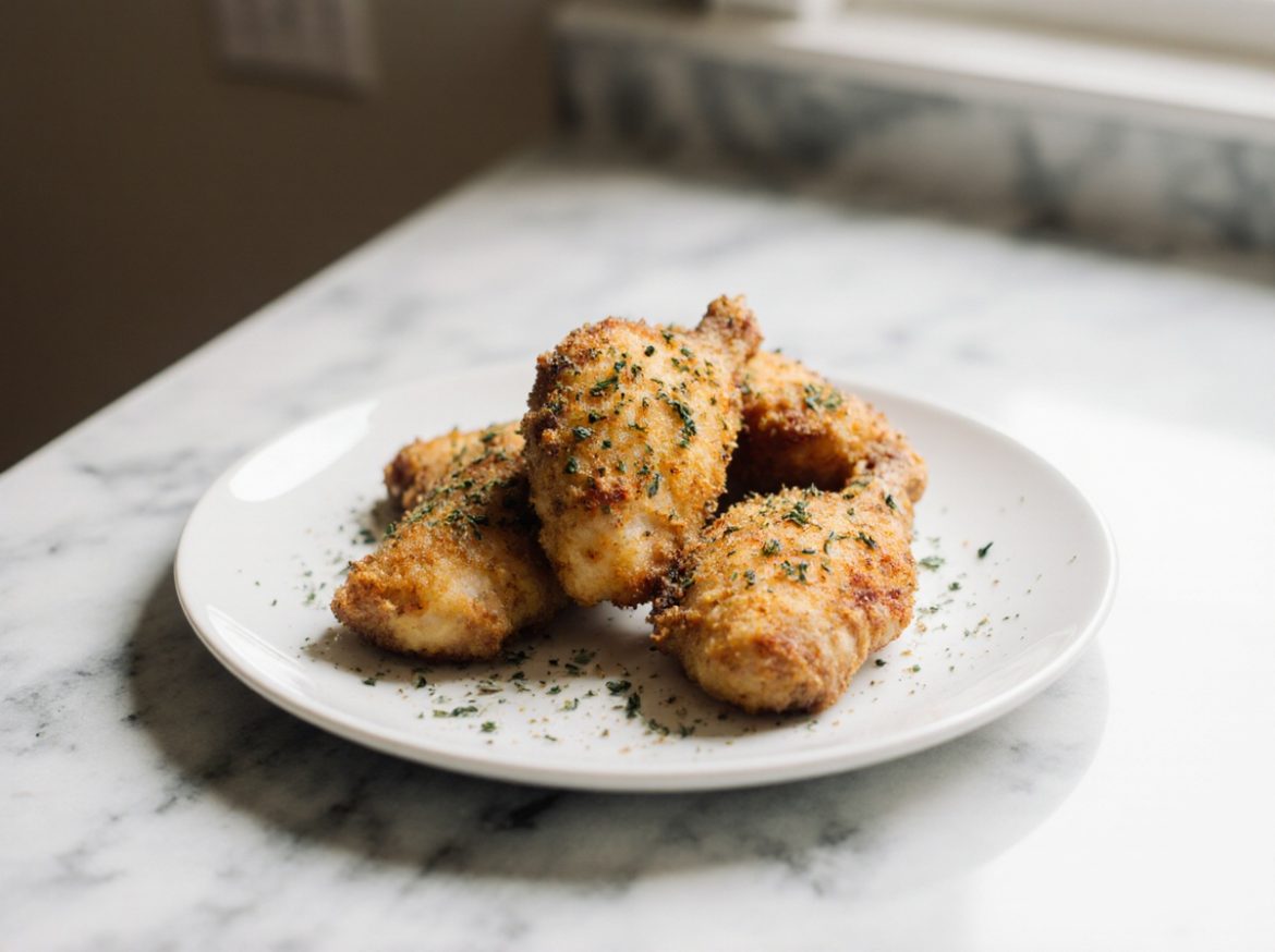 Frittierte Hähnchen in der Heißluftfritteuse zubereitung.