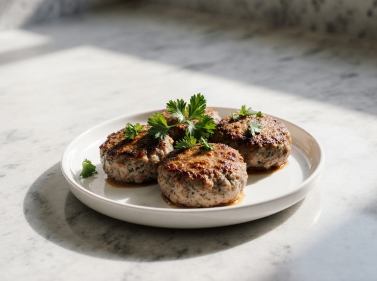 Frikadellen aus der Heißluftfritteuse lecker zubereitet.