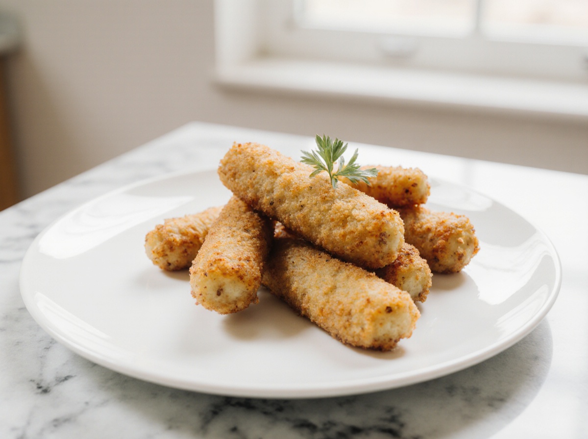 Frikandel aus der Heißluftfritteuse, knusprig und lecker zubereitet.