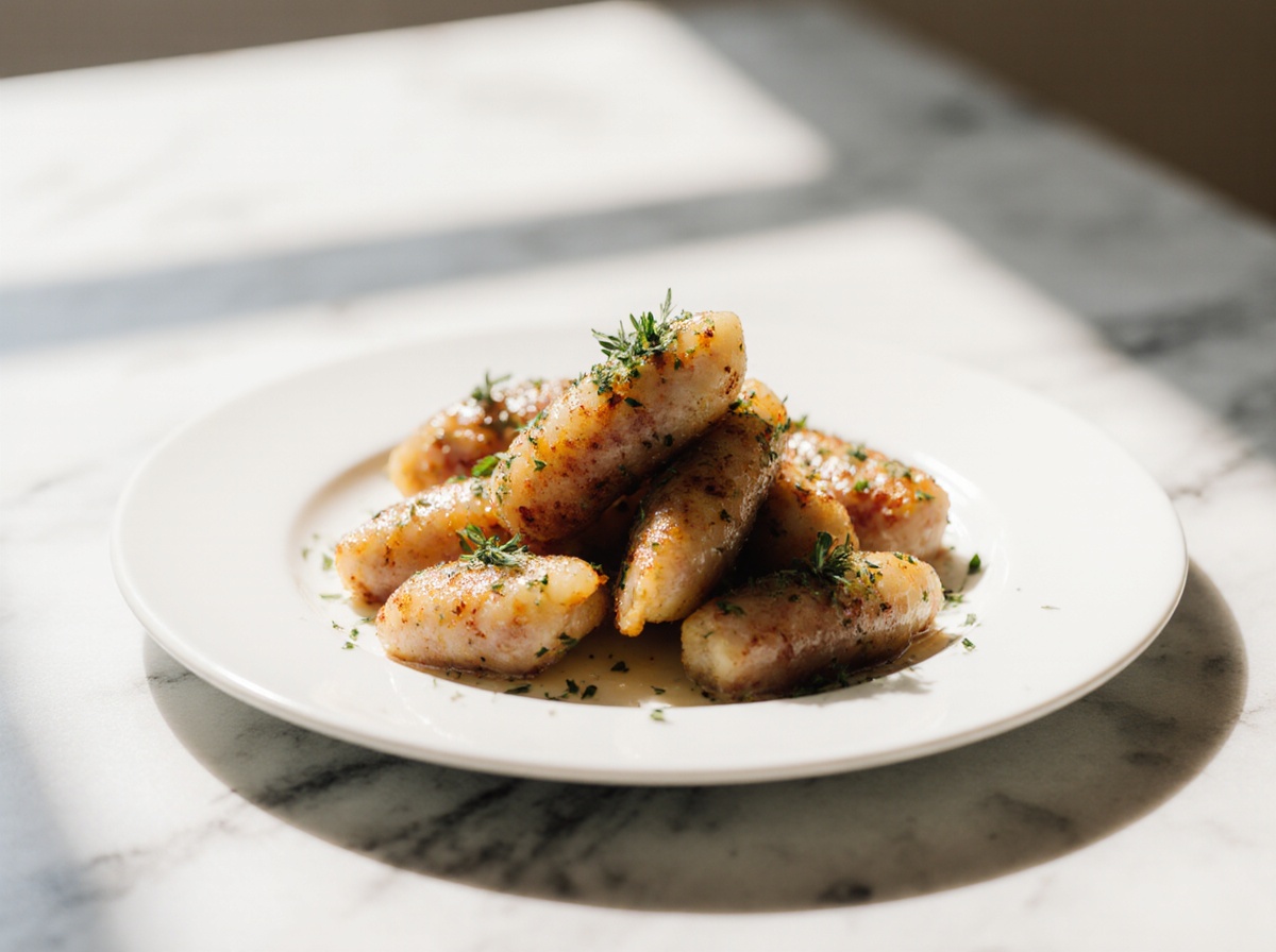 Leckere Frikandeln, frisch zubereitet in der Heißluftfritteuse.