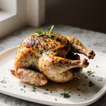 Ganzes Huhn im Airfryer frisch zubereitet und knusprig.