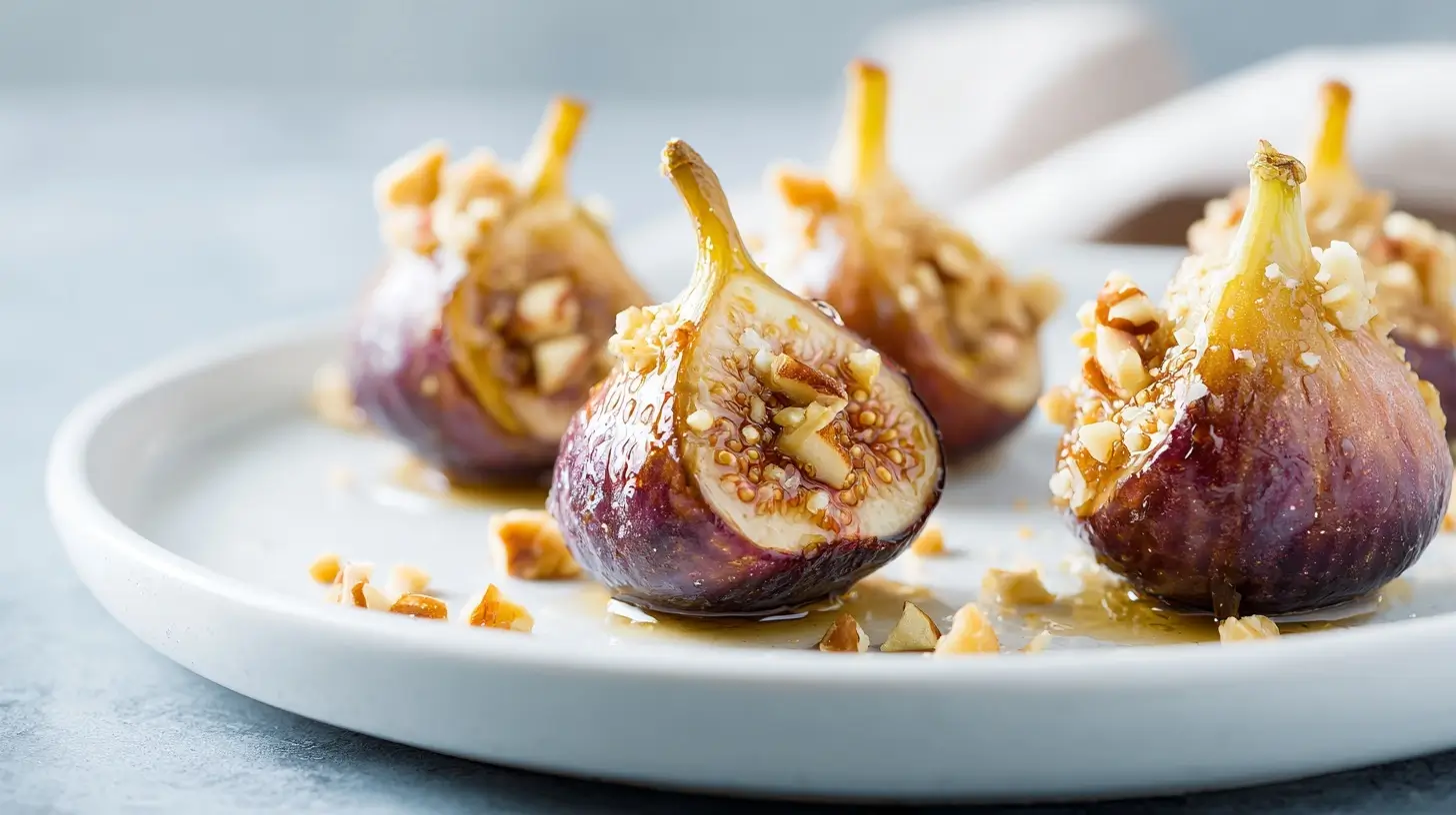 Gebackene Feigen mit Honig und Nüssen in der Heißluftfritteuse