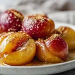 Gebackene Pflaumen im Airfryer für ein schnelles Dessert.