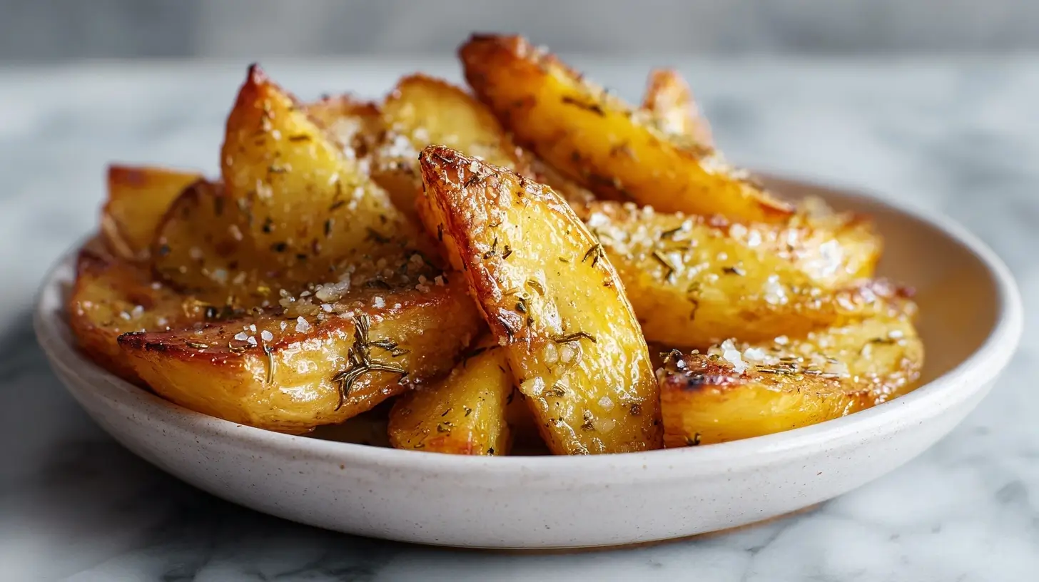 Leckere gebackene Topinambur aus der Heißluftfritteuse, perfekt für einen gesunden Snack.